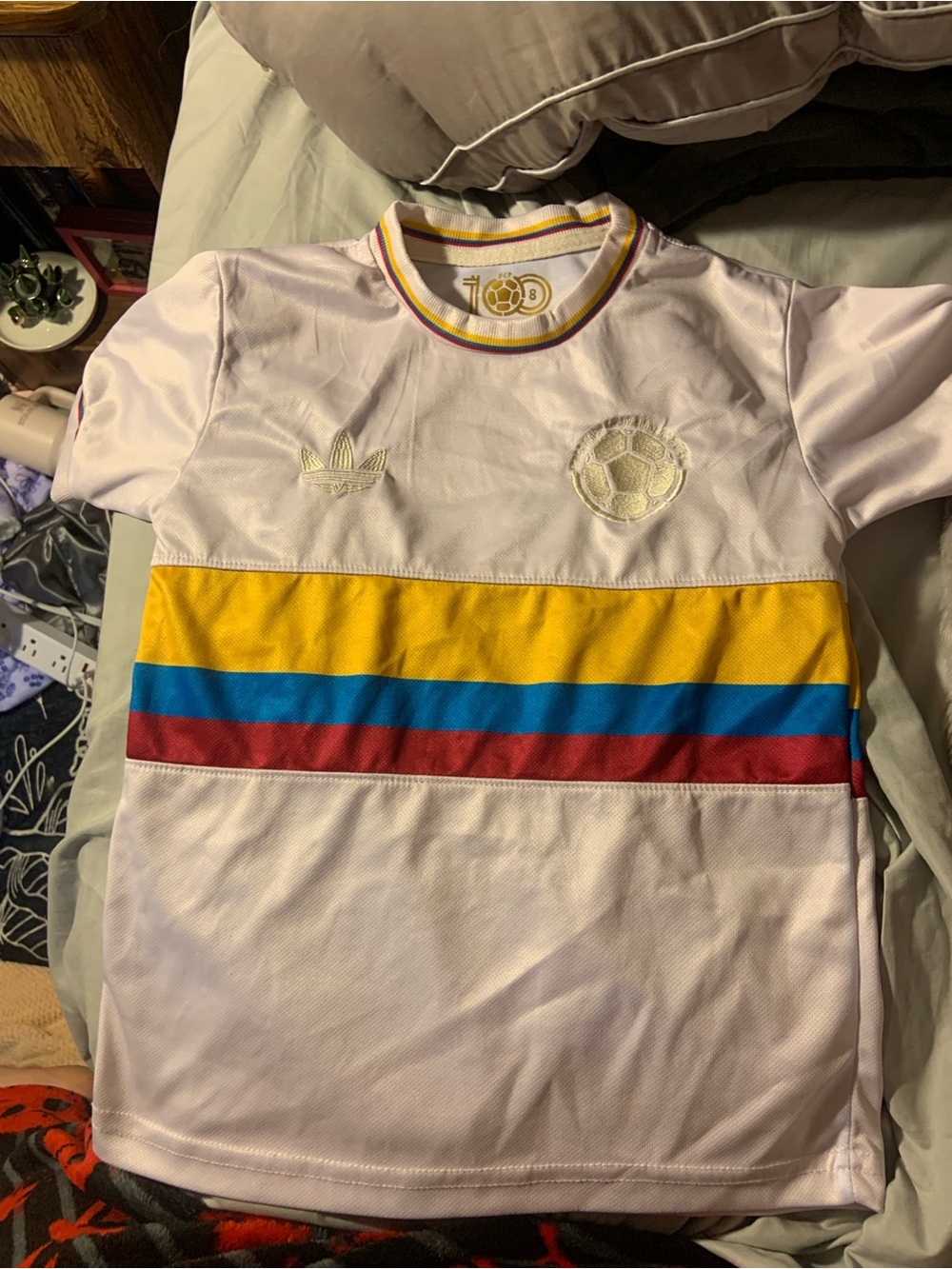 Adidas Colombia 100th Anniversary Centenary Special Edition Kids Soccer Jersey